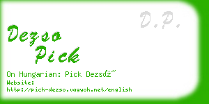 dezso pick business card